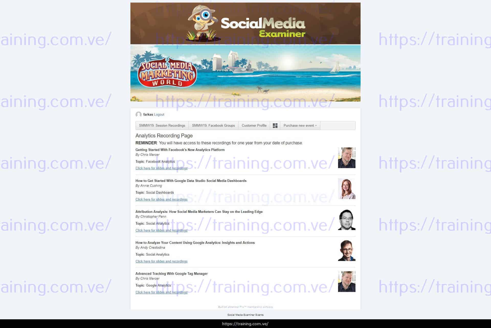 #8410 - 'Analytics Recording Page' Social Media Marketing World 2019 Recordings free