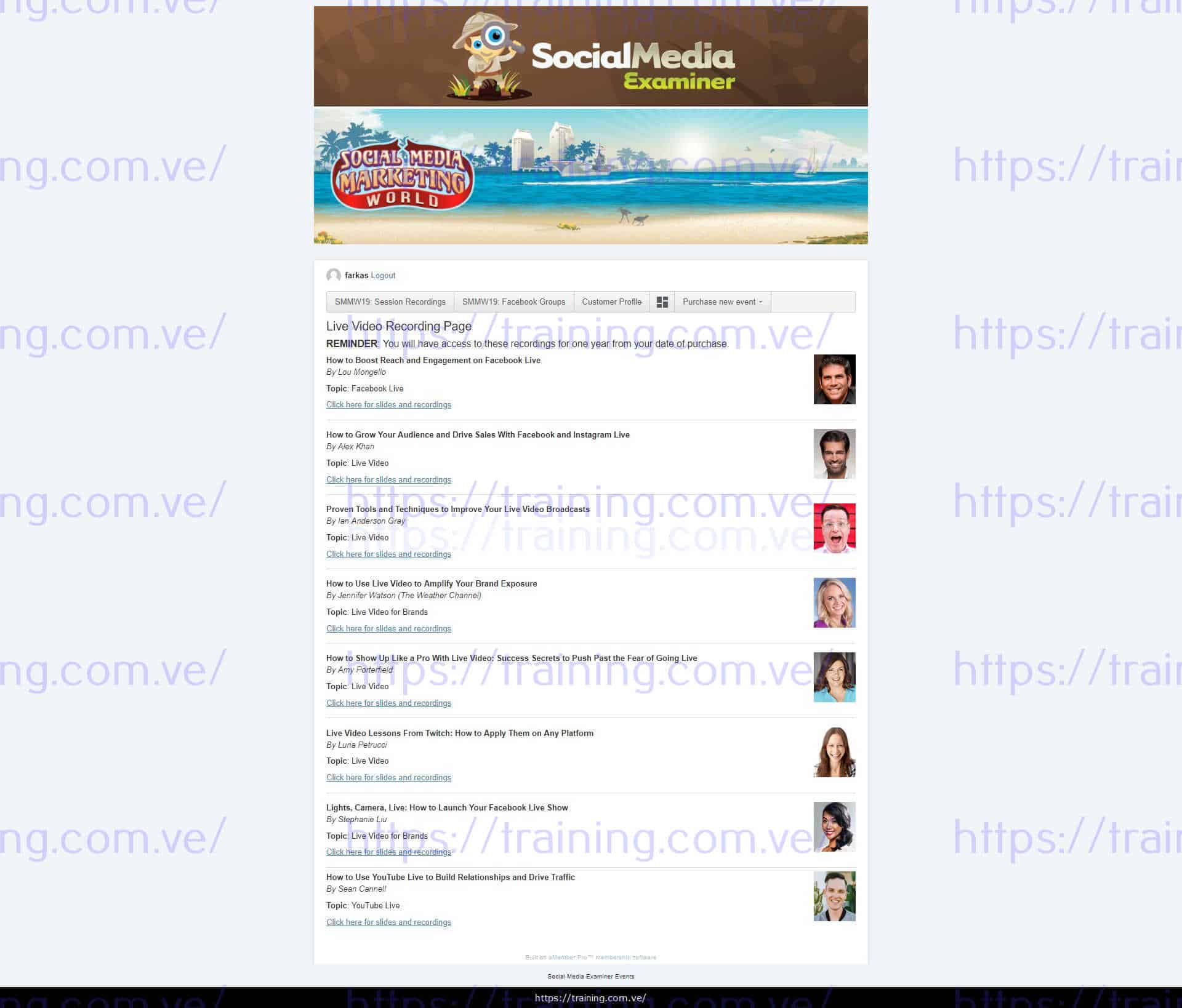 #8422 - 'Live Video Recording Page' Social Media Marketing World 2019 Recordings torrent