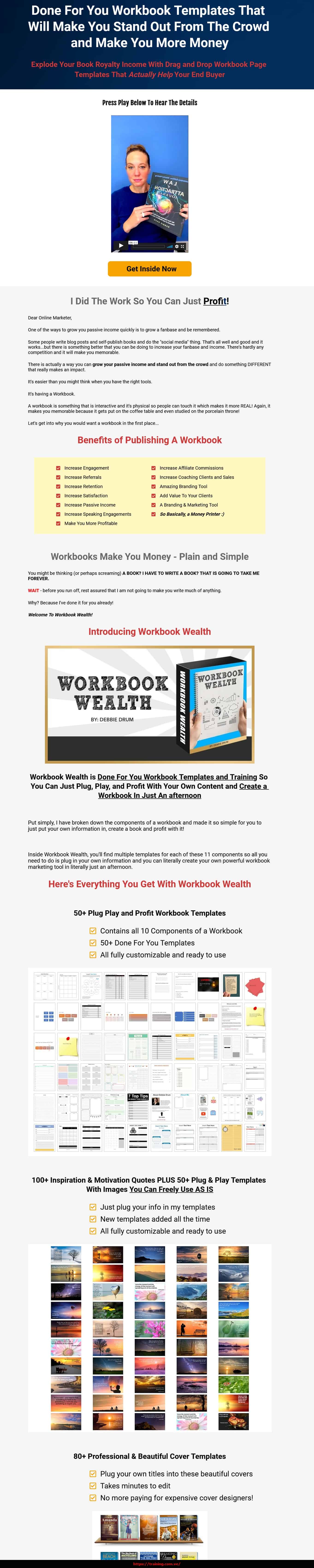 Workbook Wealth by Debbie Drum sales page Workbook Wealth by Debbie Drum sales page