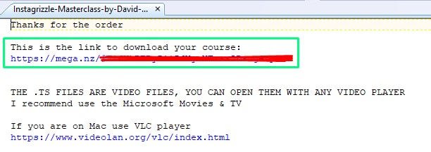 2.- This is an example of the text file you will get